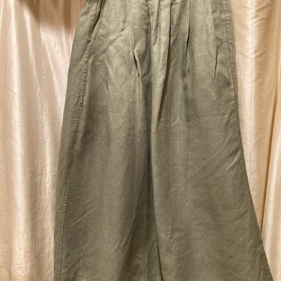 Flax Dresses & Skirts - Angelhart Designs FLAX 100% Linen Skirt Army Green Medium